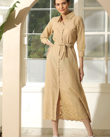 Chic Hakoba Embroidered Shirt Dress Online