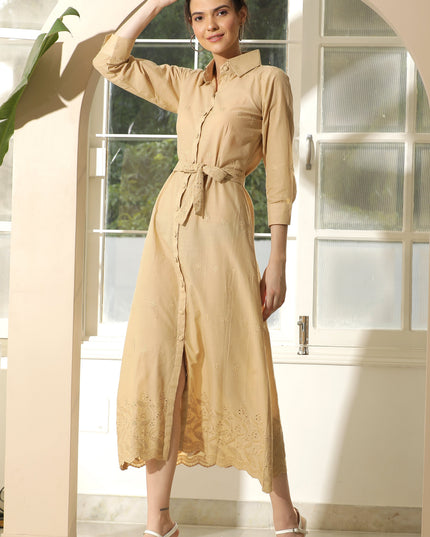 Chic Hakoba Embroidered Shirt Dress Online