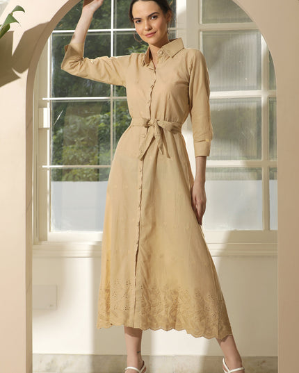 Chic Hakoba Embroidered Shirt Dress Online
