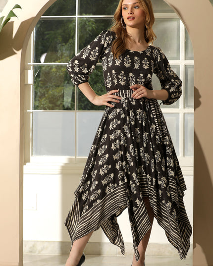 Printed Fit and Flare Dress for Women