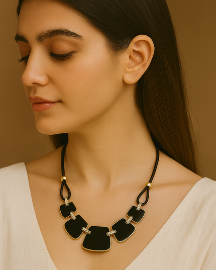 Modern Resin Panel Statement Necklace