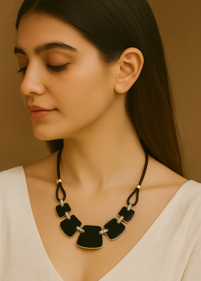 Modern Resin Panel Statement Necklace