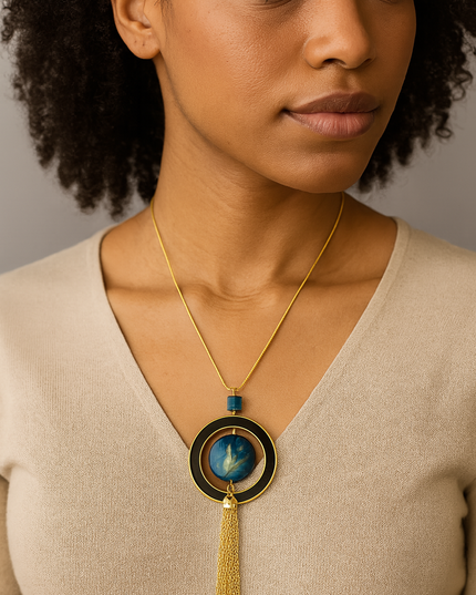 Antique Gold Long Tassel Necklace for Women