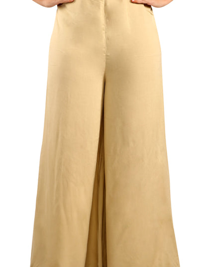 Elegant Beige Rayon Palazzo Pants Canada