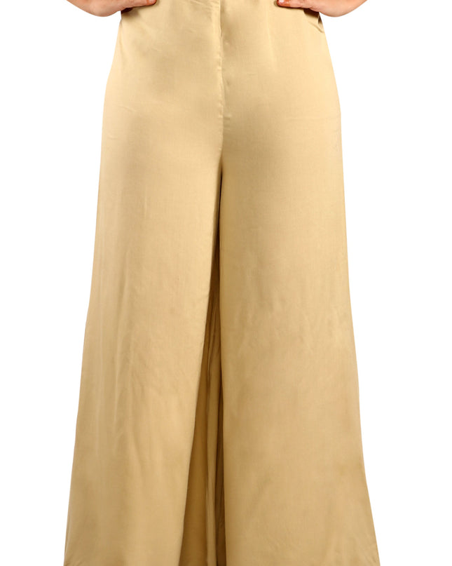 Elegant Beige Rayon Palazzo Pants Canada