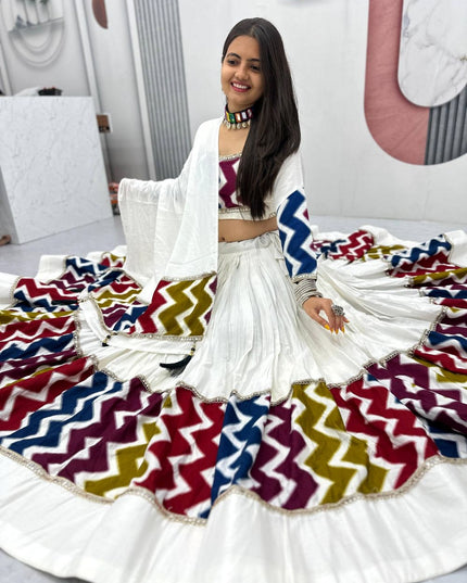 Fashion Dream Women White Pure Cotton Lehenga