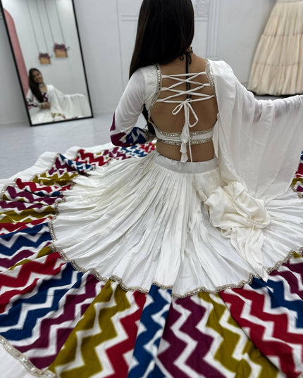 Fashion Dream Women White Pure Cotton Lehenga