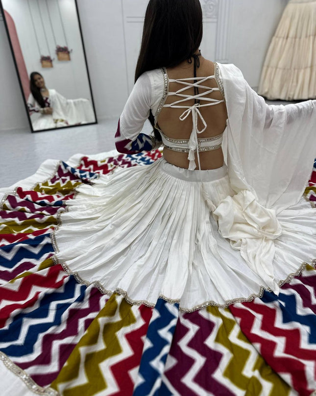 Fashion Dream Women White Pure Cotton Lehenga