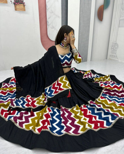 Fashion Dream Women Black Pure Cotton Lehenga