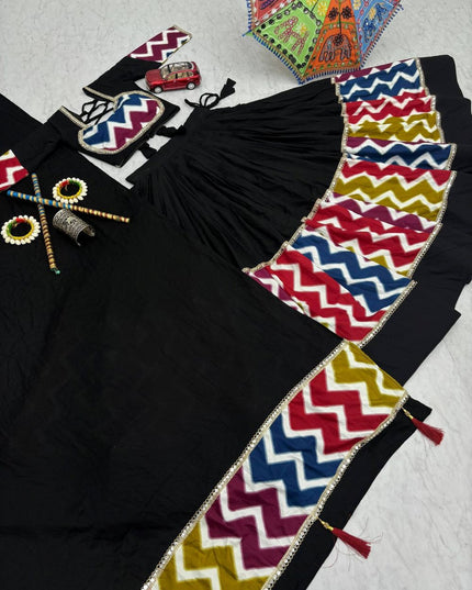 Fashion Dream Women Black Pure Cotton Lehenga