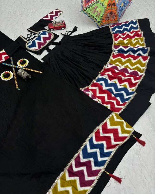 Fashion Dream Women Black Pure Cotton Lehenga