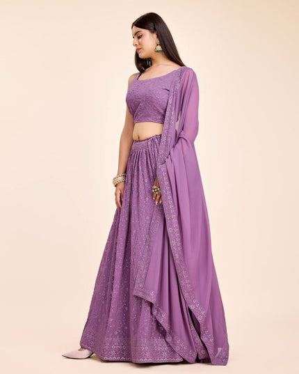Fashion Dream Women Lavender Heavy Fox Georgette  Lehenga