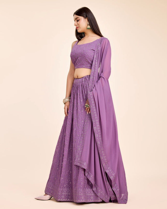 Fashion Dream Women Lavender Heavy Fox Georgette  Lehenga