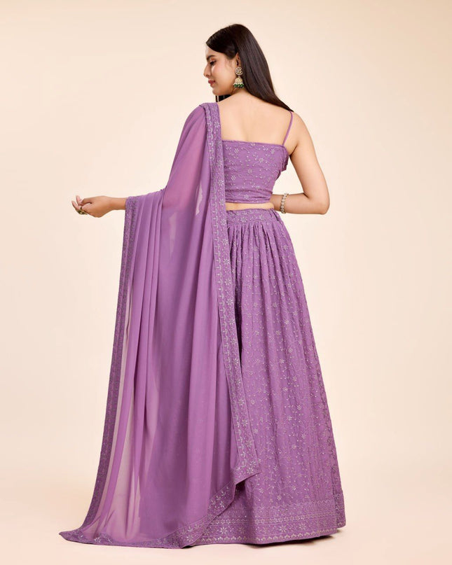 Fashion Dream Women Lavender Heavy Fox Georgette  Lehenga