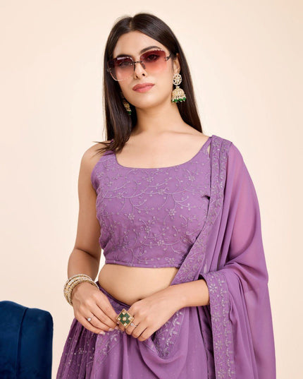 Fashion Dream Women Lavender Heavy Fox Georgette  Lehenga