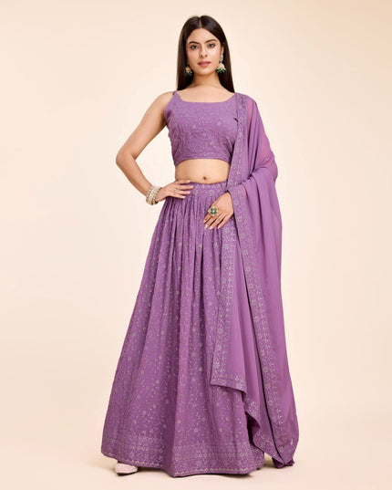 Fashion Dream Women Lavender Heavy Fox Georgette  Lehenga