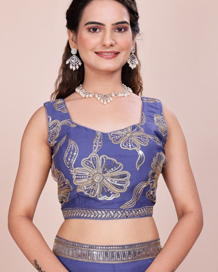 Fashion Dream Women Light Purple Heavy Star Faux Georgette  Lehenga