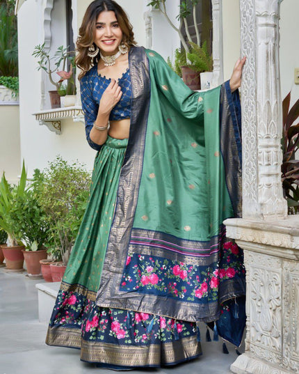 Fashion Dream Women Green Heavy DOLA Silk Lehenga