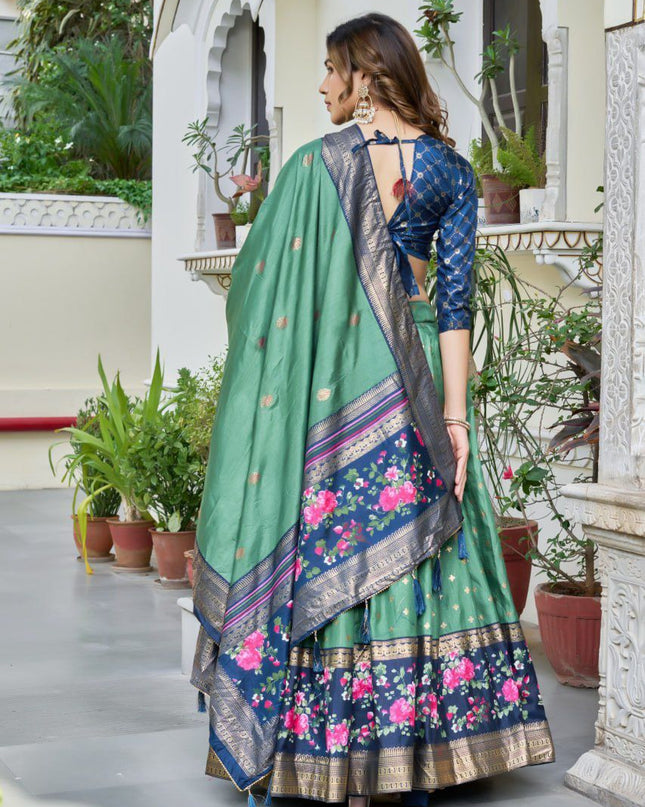 Fashion Dream Women Green Heavy DOLA Silk Lehenga