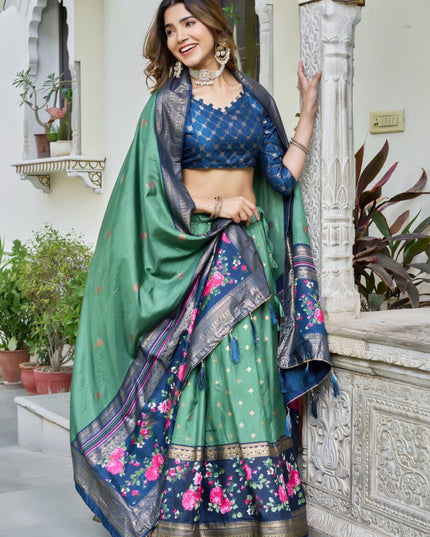 Fashion Dream Women Green Heavy DOLA Silk Lehenga