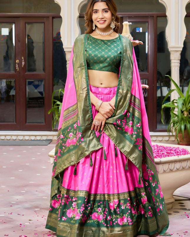 Fashion Dream Women Pink Heavy DOLA Silk Lehenga