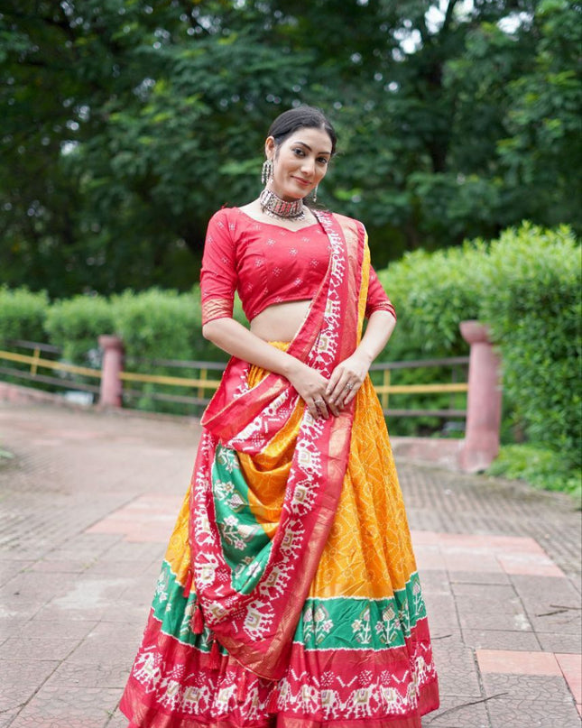 Fashion Dream Women Yellow Heavy DOLA Silk Lehenga