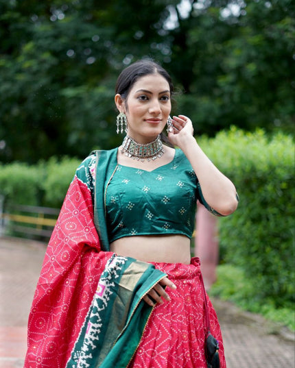 Fashion Dream Women Red Heavy DOLA Silk Lehenga
