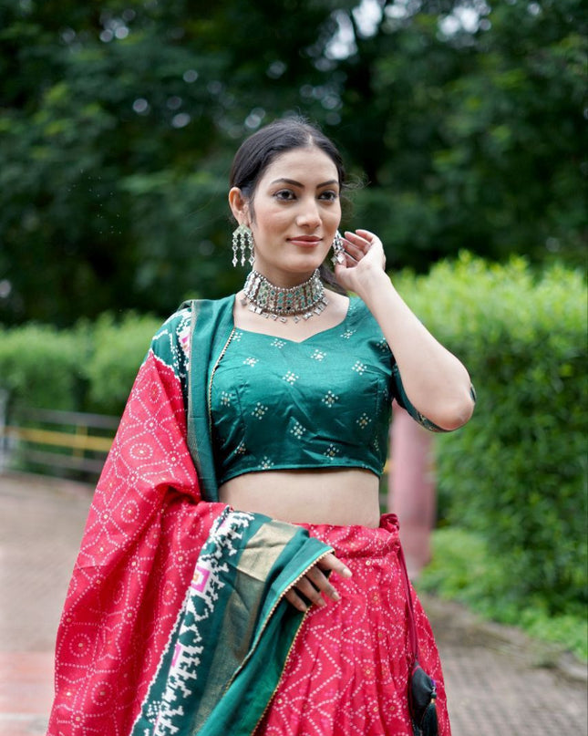Fashion Dream Women Red Heavy DOLA Silk Lehenga