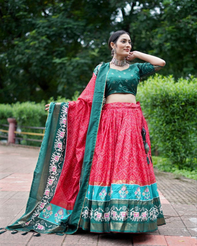 Fashion Dream Women Red Heavy DOLA Silk Lehenga