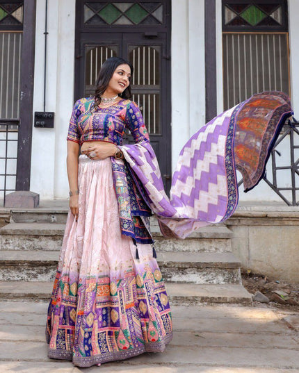 Fashion Dream Women Light Pink Heavy JACQUARD VISCOSE Silk Lehenga