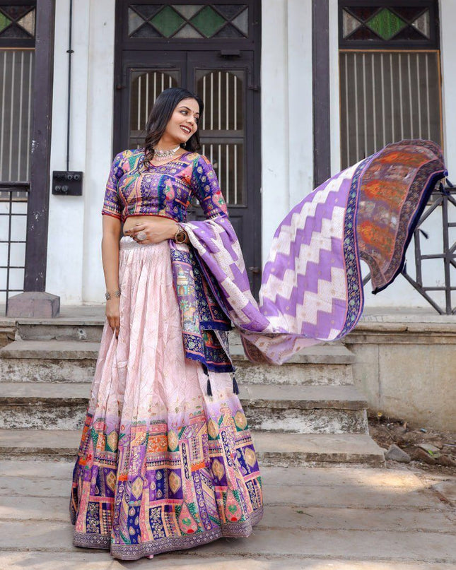 Fashion Dream Women Light Pink Heavy JACQUARD VISCOSE Silk Lehenga