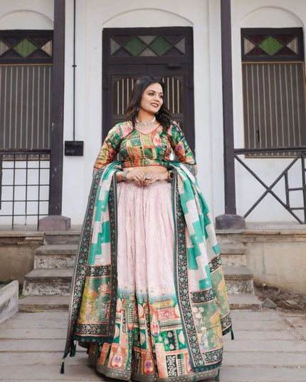 Fashion Dream Women Light Pink Heavy JACQUARD VISCOSE Silk Lehenga