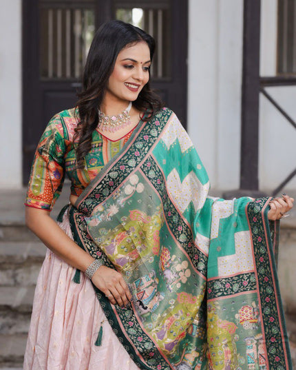 Fashion Dream Women Light Pink Heavy JACQUARD VISCOSE Silk Lehenga