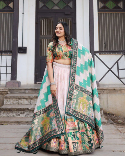 Fashion Dream Women Light Pink Heavy JACQUARD VISCOSE Silk Lehenga