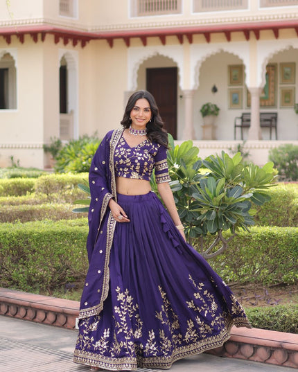 Fashion Dream Women Purple NC Vichitra Lehenga