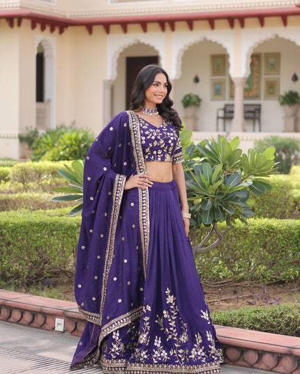 Fashion Dream Women Purple NC Vichitra Lehenga