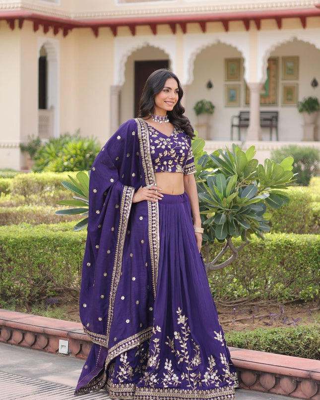 Fashion Dream Women Purple NC Vichitra Lehenga