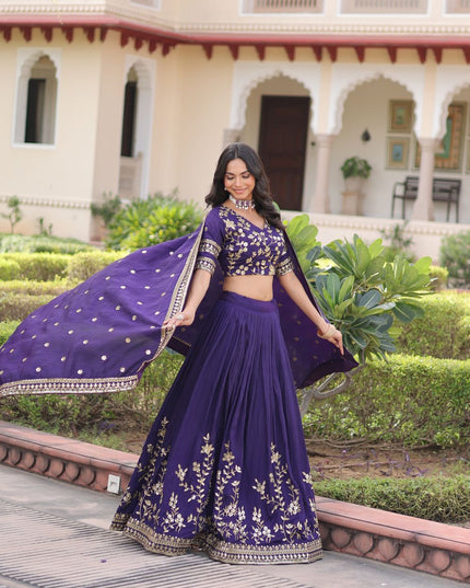 Fashion Dream Women Purple NC Vichitra Lehenga