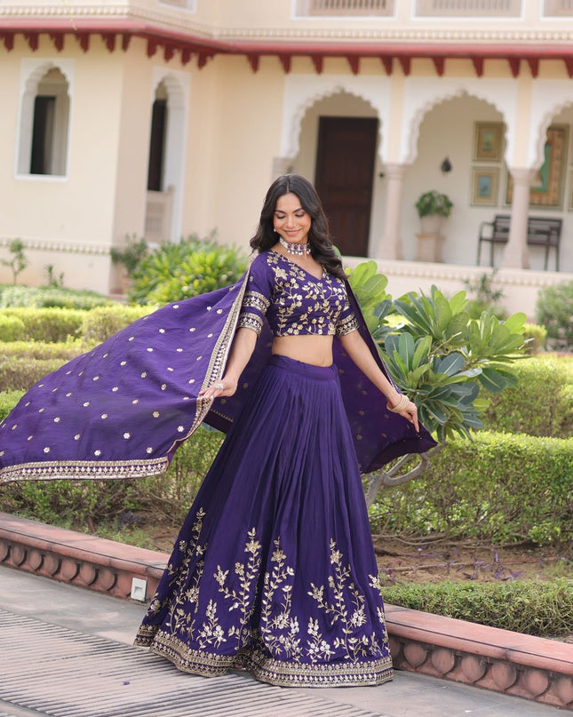 Fashion Dream Women Purple NC Vichitra Lehenga