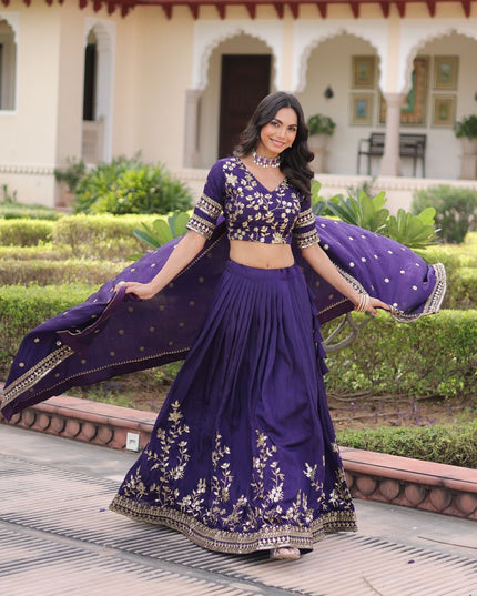 Fashion Dream Women Purple NC Vichitra Lehenga