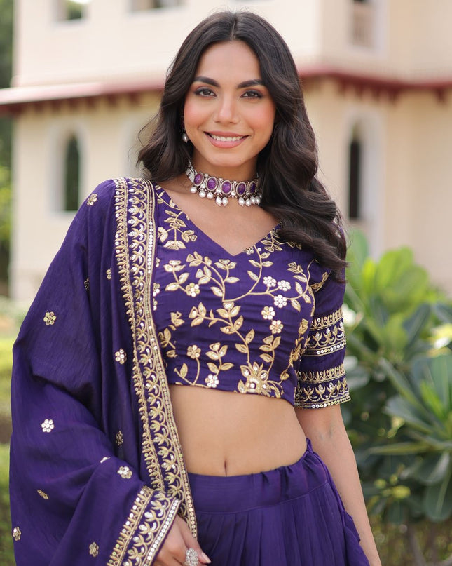 Fashion Dream Women Purple NC Vichitra Lehenga