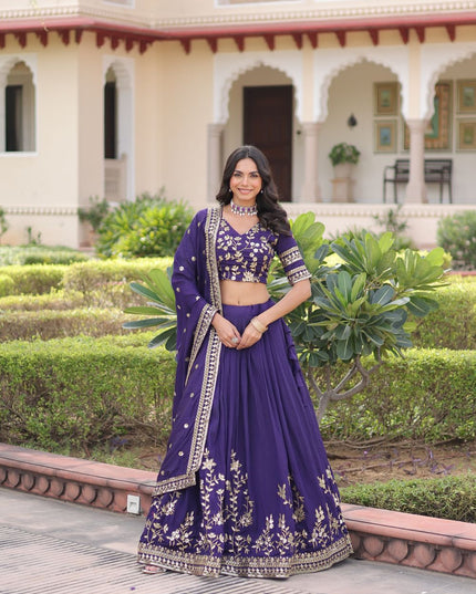 Fashion Dream Women Purple NC Vichitra Lehenga