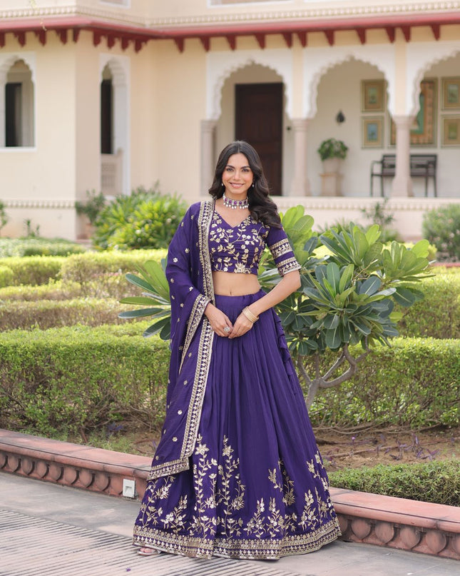 Fashion Dream Women Purple NC Vichitra Lehenga