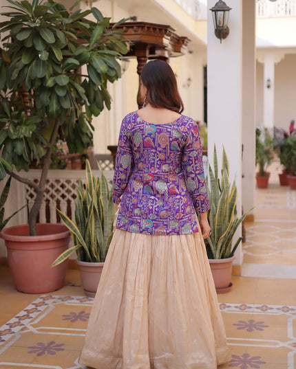 Fashion Dream Women Purple COSMOS WEAVING JEQUARD Lehenga