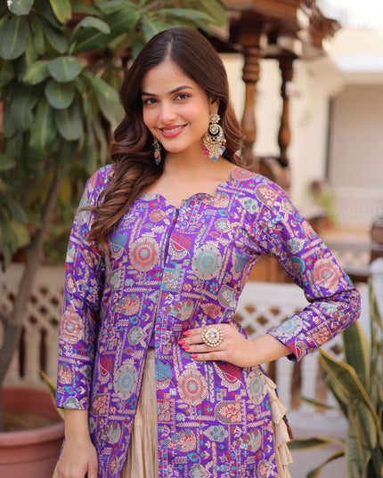 Fashion Dream Women Purple COSMOS WEAVING JEQUARD Lehenga