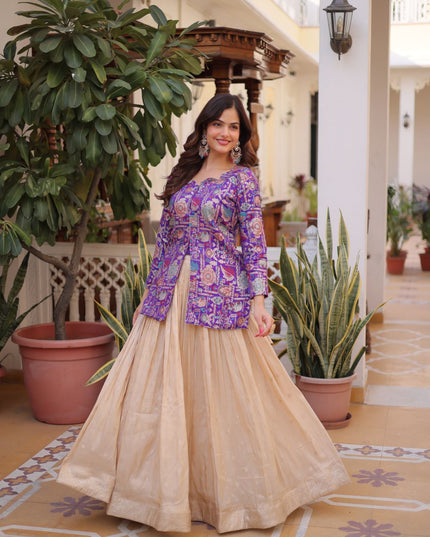 Fashion Dream Women Purple COSMOS WEAVING JEQUARD Lehenga