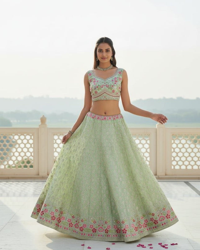 Fashion Dream Women Pista Goergette Lehenga