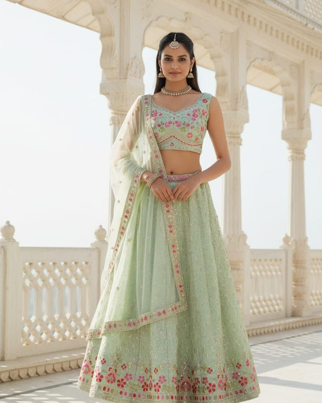 Fashion Dream Women Pista Goergette Lehenga