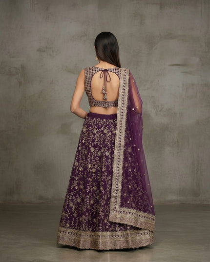Fashion Dream Women Wine Goergette Lehenga