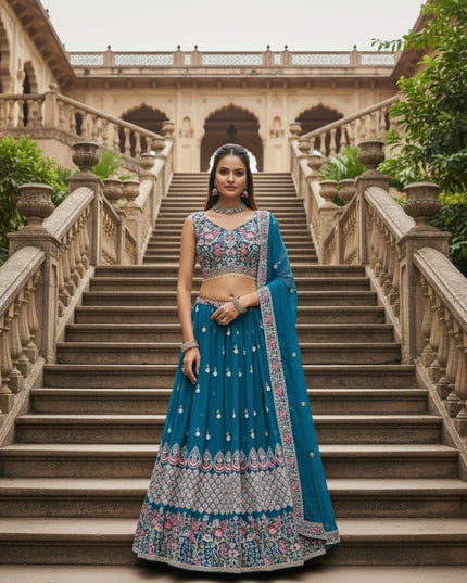 Fashion Dream Women Rama Goergette Lehenga